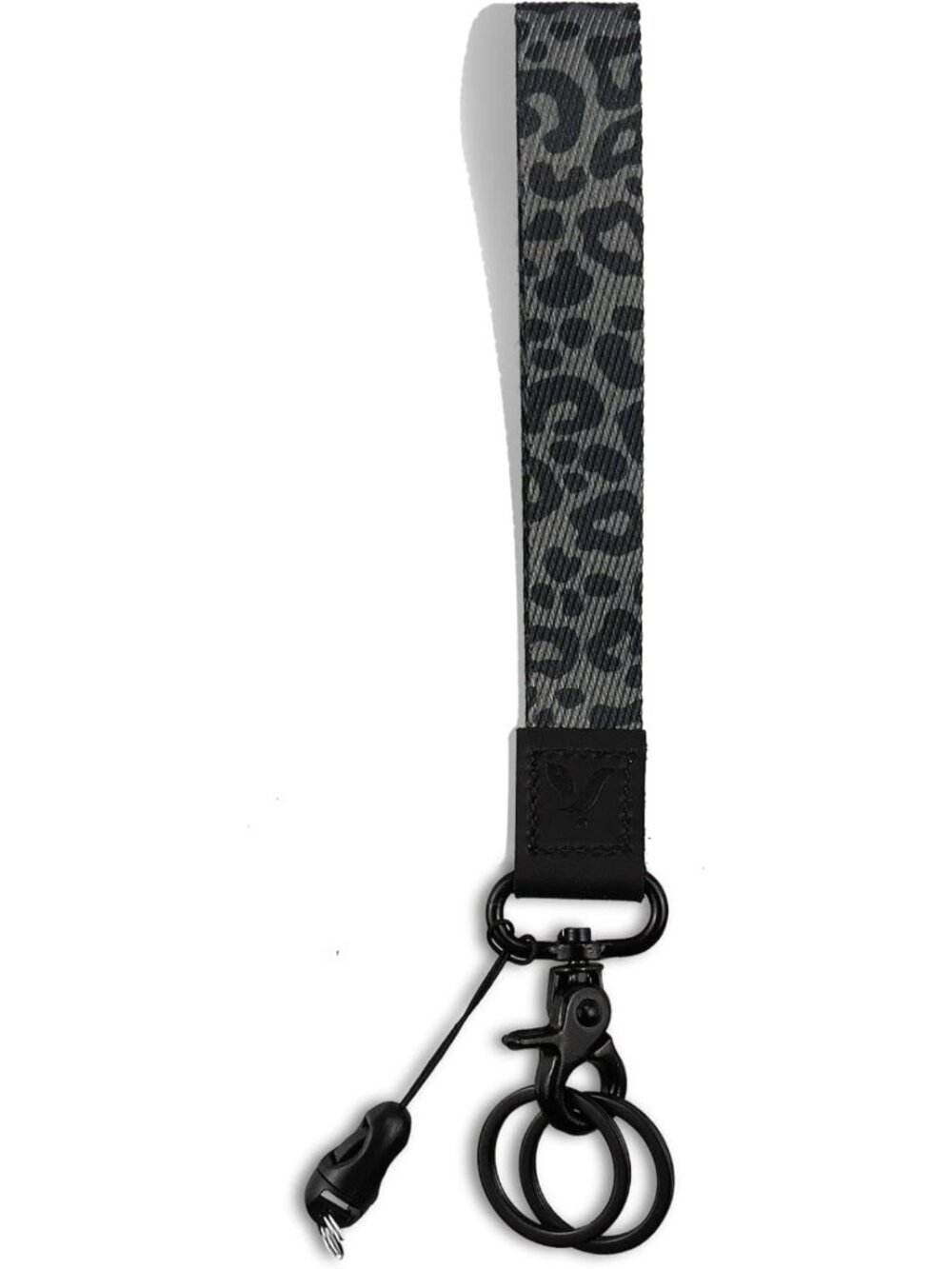 Cute Black Leopard Wristlet Lanyard for Keys, ID Holder, Cell Phone & Wallet